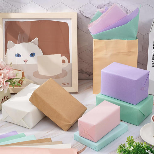 Whaline 60 Sheets Pastel Tissue Paper - 14 x 20 Inch - Gift Wrapping Paper Art Paper for DIY Crafts Baby Shower Birthday Wedding Party Supplies...