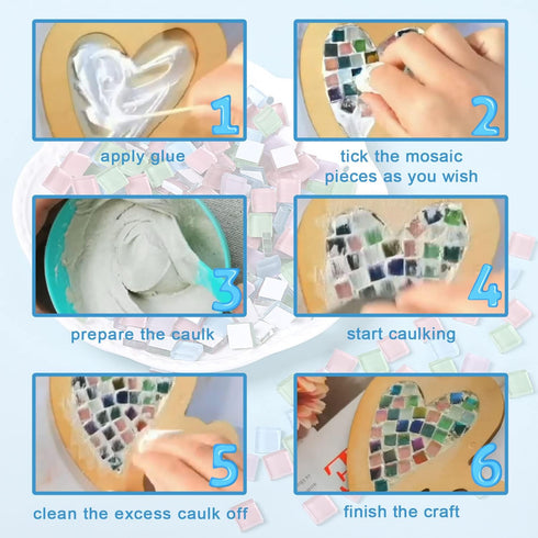 200 Pcs Mosaic Tiles for Crafts Iridescent Crystal Mosaic Glass Tile Focal20 Square Mosaic Tiles Pieces Kits for Adults DIY Picture Frames Handmad...