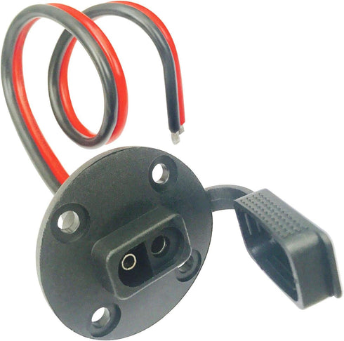 Solar Weatherproof SAE Socket sidewall Port,12 AWG SAE Cable Quick Connect Panel Mount Universal Flush Mountable Connector - with 8 Mounting Screw...