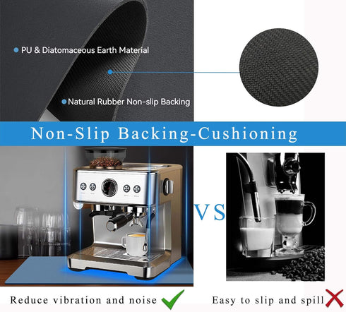 Coffee Mat for Countertops,Coffee Bar Accessories Fit Under Coffee Maker Espresso Machine, Absorbent Hide Stain Rubber Mat for Countertop,Dish Dry...