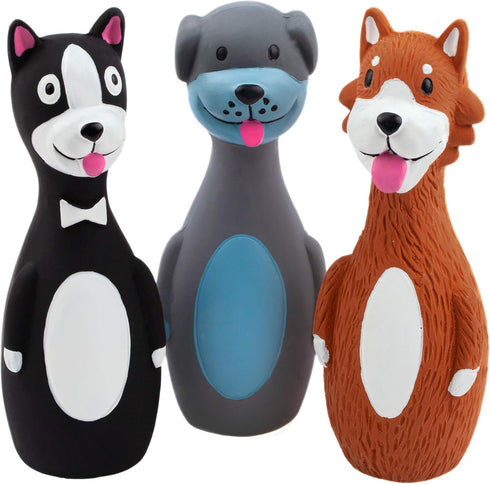 CHIWAVA 3 Pack 5.7 Inch Squeaky Latex Dog Toys Standing Stick Dog Dog Toy Puppy Fetch Interactive Play for Small Dogs...