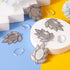 PH PandaHall Pandhall 6 Set Leaf Tibetan Antique Silver Alloy Pendant Cabochon Bezel Settings with Clear Glass Cabochons, Trays: 18x25mm...