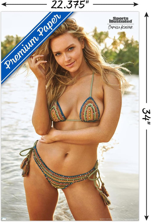 Trends International Sports Illustrated: Swimsuit Edition - Camille Kostek 20 Wall Poster, 22.375" x 34", Premium Poster & Clip Bundle...