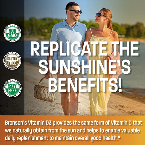 Bronson Vitamin D3 10,000 IU (250 mcg) High Potency - Supports Healthy Immune System, Strong Bones, Muscles & Teeth - Non GMO, 360 Softgels (1 Yea...