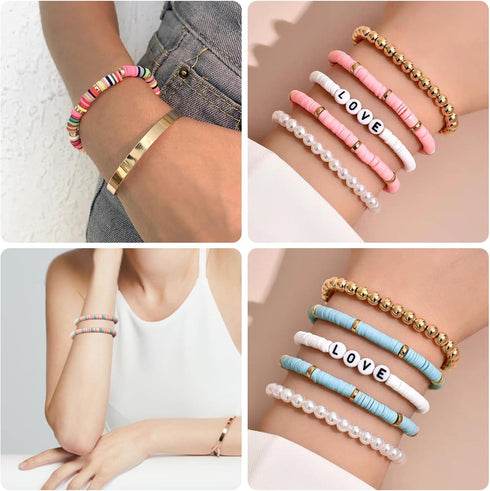 2350pcs Clay Beads for Bracelets Making, 6 Color Heishi Beads Polymer Clay Beads for Jewelry Making Supplies Charm, Friendship Bracelet Making Kit...