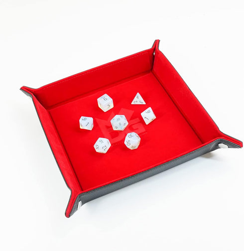 FanRoll by Metallic Dice Games Fold Up Velvet Dice Tray w/PU Leather Backing: Red, Role Playing Game Dice Accessories for Dungeons and Dragons...