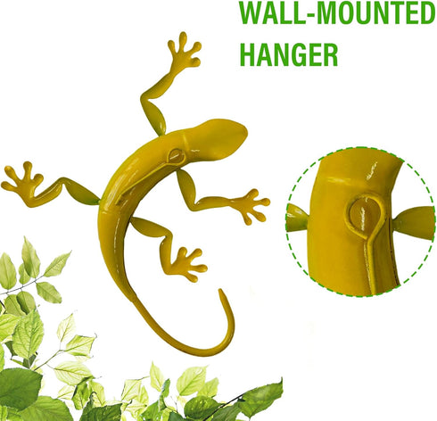 FKKsparkler Gecko Wall Decor Metal 3D Metal Lizard Wall Art Sculpture Outdoor Retro Hanging Decoration For Garden Fence Yard Patio Home Ornaments ...