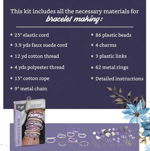 Craft Crush Bracelet Making Kit (Lilac) - Friendship Bracelet Maker Set - DIY Craft & Jewelry Making Kit for Kids, Teens, Tweens & Adults - Makes ...