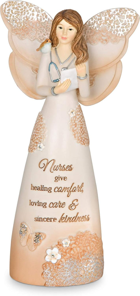 Pavilion Gift Company 19075 Nurse Angel Figurine, 6-Inch, Silver,White...