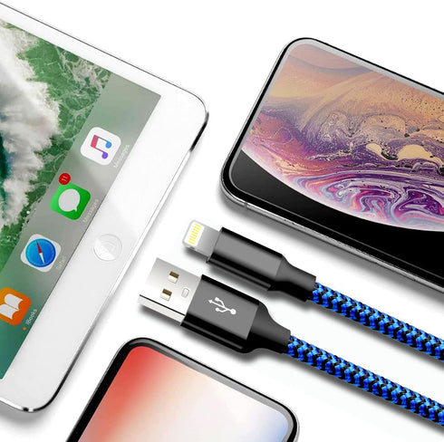 cugunu iPhone Charger, 5 Pack 3/3/6/6/10FT Apple MFi Certified USB Lightning Cable Nylon Braided Fast Charging Cord Compatible for iPhone 14/13/12...