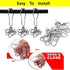 Set of 12 Octopus Shower Curtain Hooks Decorative Home Bathroom Squid Sea Creature Beast Stainless Steel Rustproof Brushed Nickel Rings with Octop...
