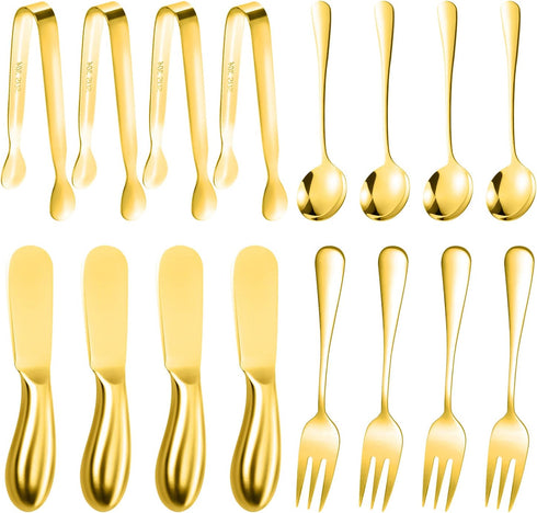 Cheese Butter Spreader Knives Set Charcuterie Accessories 16 Pieces Charcuterie Boards Utensils Stainless Steel Spreader Knife Mini Serving Tongs ...