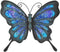 HONGLAND Metal Butterfly Wall Decor Outdoor Indoor Art Sculpture Hanging Glass Decorations Blue for Home Garden Bedroom...
