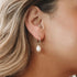 EPIRORA Sterling Silver Simulated Shell Pearl Hoop Earrings Cubic Zirconia Dangle Drop Earrings Jewelry for Women 10mm, Silver (Teardrop)...