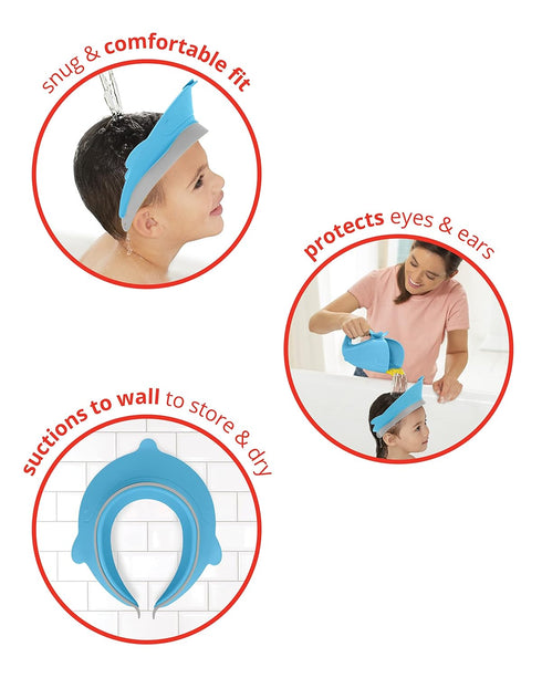 Skip Hop Baby Shower Cap Shield, Moby Bath Visor for Baby and Kids 9m +, Blue...