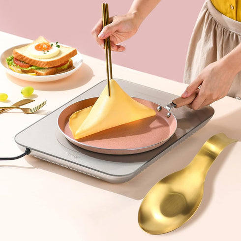 Stainless Steel Spoon Rest, Spatula Ladle Holder, Stainless Steel Utensil Spoon Rest Holder, Brushed Finish, Dishwasher Safe 9.8 x 3.7 Inch (Gold ...