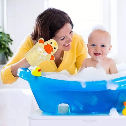 Shappy 4 Pieces Baby Bath Mitt Washcloths Gloves Panda Toddler Soft Washcloths for Kids Designed in Cute Animal Yellow Duck Shark Sheep Cotton Tow...
