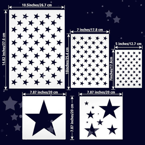 American Flag 50 Stars Stencil Template Large Plastic Reusable Star Stencil Template for Painting on Wood Paper Fabric Glass Wall Independence Day...