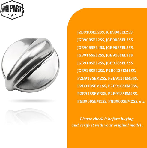 AMI PARTS WB03K10303 Upgraded Surface Burner Control Knob Compatible with P4980246, EAP3486484, PGB908SEM3SS,J2B918SEL2SS,PGB928SEM1SS