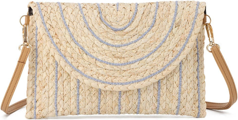 SUKUTU Women Straw Clutch Bag Summer Beach Handwoven Envelope Wallet Crossbody Handbags...