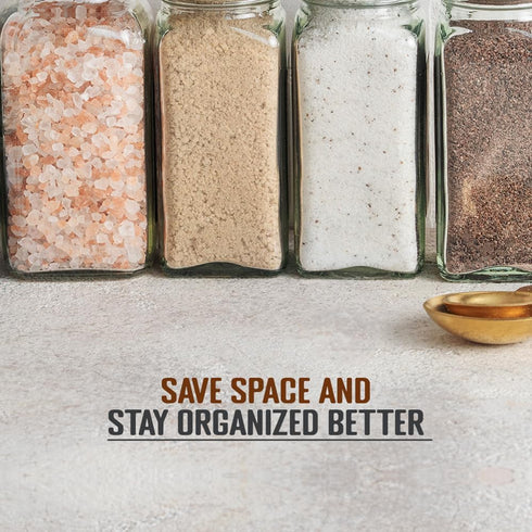 Small Clear Square Glass Spice Jar & Adjustable Grinder Cap | Store & Grind Pepper Salt Spice Herbs Sugar| Foodgrade BPA Free Dishwasher Safe Refi...