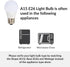 Simba Lighting LED A15 Refrigerator Light Bulbs (2-Pack) 5W 40W Replacement Waterproof Small for Appliances, Freezers, 120V, E26 Standard Medium B...