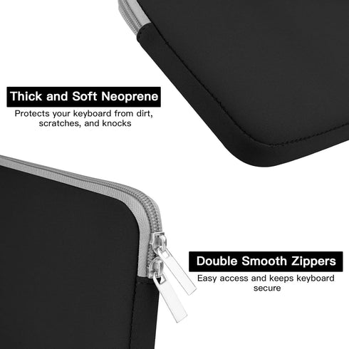 Neoprene Keyboard Sleeve Case for Apple MC184LL/B Wireless Bluetooth Keyboard, Protective Keyboard Case with Zipper for Small Wireless Keyboard, B...
