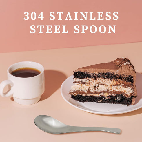 8Pcs Thickened Heavy-Weight Soup Spoons, 18/8 Stainless Steel Asian Soup Spoon Table Spoons Silverware for Soup, Ramen, Pho, Cereal, Ice Cream (Si...