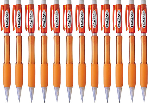Pentel Cometz Automatic Pencil, 0.9mm, Orange Barrel, Box of 12 (AX119F)...