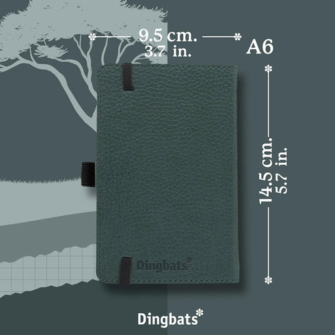 Dingbats* - Wildlife A6 Grid Pocket Notebook - PU Leather Hardcover Small Journal for Work, Travel - Pocket, Elastic Closure, Pen Holder, Bookmark...