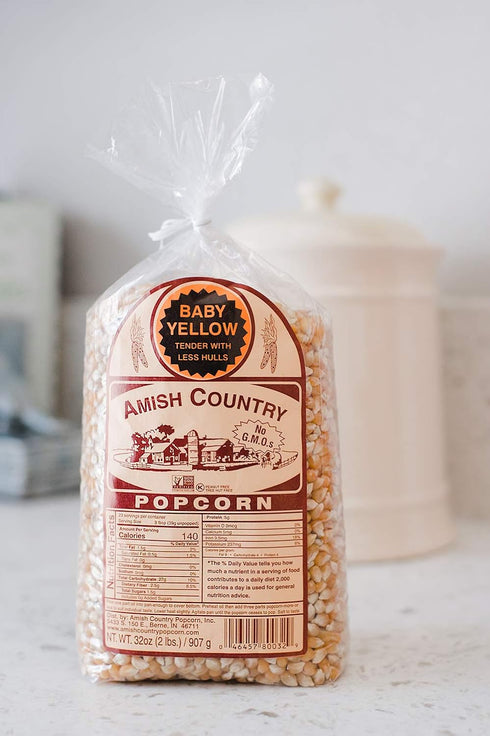 Amish Country Popcorn | 2 lb Bag | Baby Yellow Popcorn Kernels | Old Fashioned, Non-GMO and Gluten Free (Baby Yellow - 2 lb Bag)...