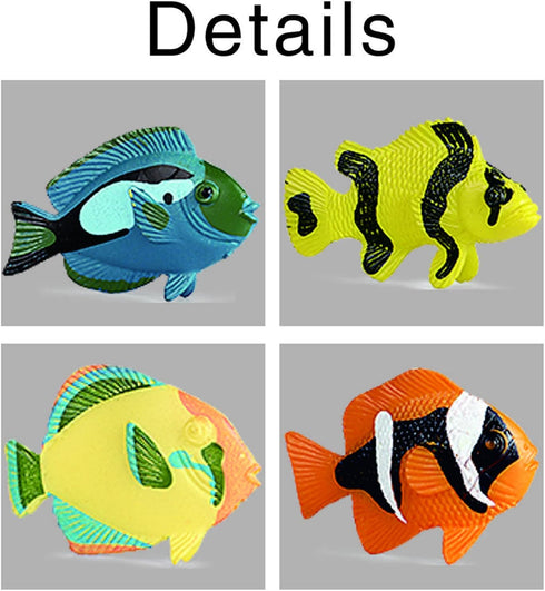 RCOMG 24PCS Tropical Fish Toys, Plastic Sea Creatures Figurines Set, Educational Learning Ocean Animal Figures, Party Favor Miniature Toys Gifts f...
