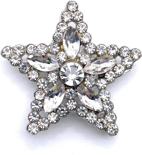 5 Pcs Star Shaped Sliver Rhinestone Crystal Sew on Buttons Embellishments for Crafts Clothing Decoration...