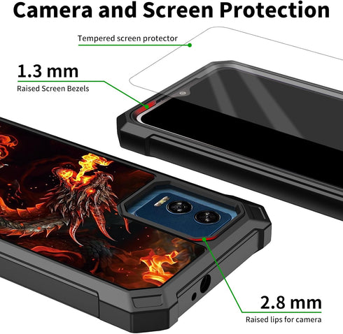 for Blu View Speed 5G Phone Case with Screen Protector,for Blu B1550VL Phone Case Dual Layer Structure Protection Shockproof Corner TPU Bumper Cas...