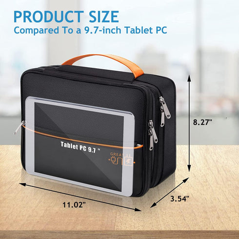 Electronics Travel Organizer, Double Layer Cable Organizer Bag Waterproof Electronics Accessories Storage Bag for Charger, Phone, Power Bank, Hard...
