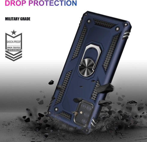 LUMARKE for Galaxy A51 4G Case with Screen Protector,Pass 16ft. Drop Tested Military Grade Protective Phone Cover with Magnetic Ring Kickstand Com...