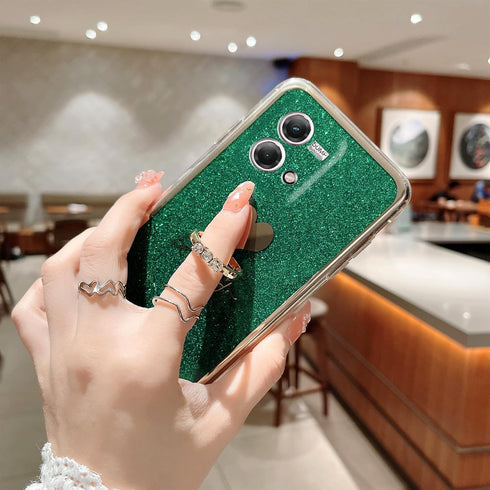for Motorola Moto G Stylus 2023 (4G) Phone Case (6.5-inch) with Ring Kickstand Sparkly Slim Soft Silicone Shockproof Protective Cover - Alpine Gre...