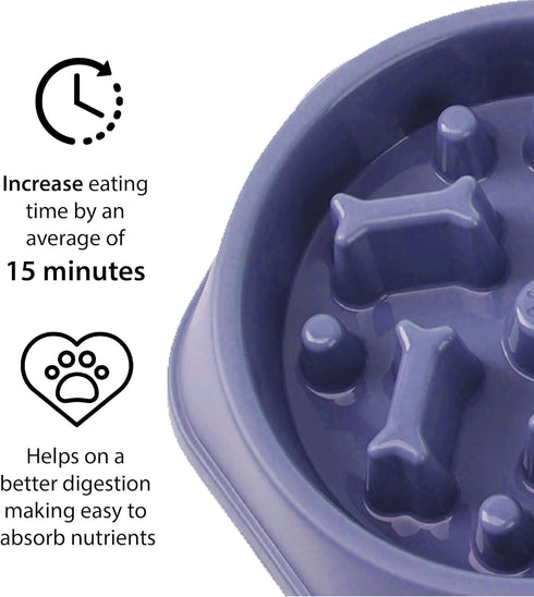 Slow Feeder Dog Bowls Free from BPA Ideal for Cats and Dogs-Dog Slow Feeder Bowl Promotes Healthy Eating Habits-Perfect for Puppy Training. (Red)...