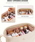 Pocmimut Makeup Bag, Leather Make Up Bag Travel Cosmetic Bags for Women, Large Wide-open Makeup Bag Double Layer Toiletry Bag Make Up Organizer Ca...