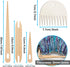 Wood Weaving Tools Set, with Crochet Needle and Comb Wooden Shuttles Stick for Inkle Loom Knitted DIY Craft Supplies...