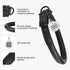 Rolled Leather Dog Collar Soft Round Collars, ID Tag for Small Medium Large Dogs (14-17 inch, Black Midnight & Black Buckle)...