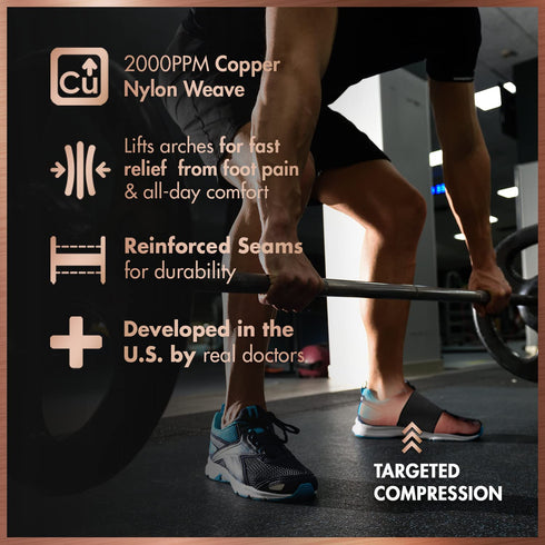 Dr. Frederick's Original Copper Infused Arch Support Sleeves - 2pcs - Arch Support Bands for Plantar Fasciitis, Flat Feet, Fallen Arches - Fast Pa...