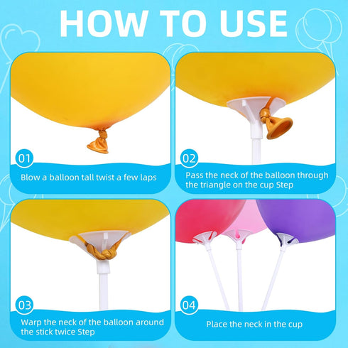 Balloon Sticks - 100Pcs Balloon Stick and Cup for Party Wedding...
