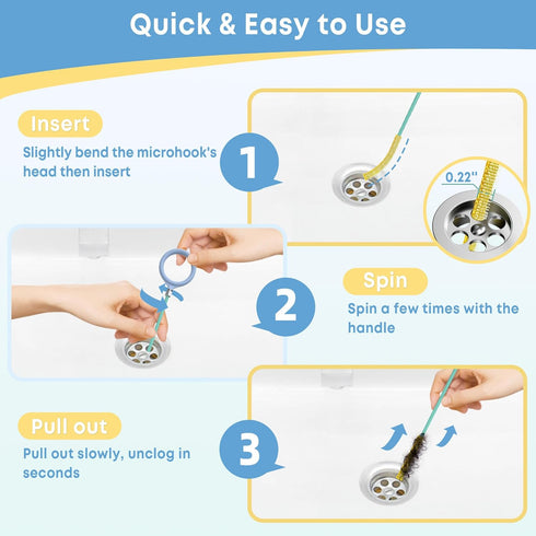 Kelly's Collection 50 Inch Drain Snake Hair Clog Remover, Extra Long Sink Snake Anti-break Metal with Nylon Layer, Shower Snake Hair Drain Cleaner...
