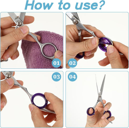 12 PCS Scissors Finger Rings Soft Silicone Scissors for Pet Grooming Scissors Accessories for Animal Hair Cutting Thumb Inserts Finger Protector R...