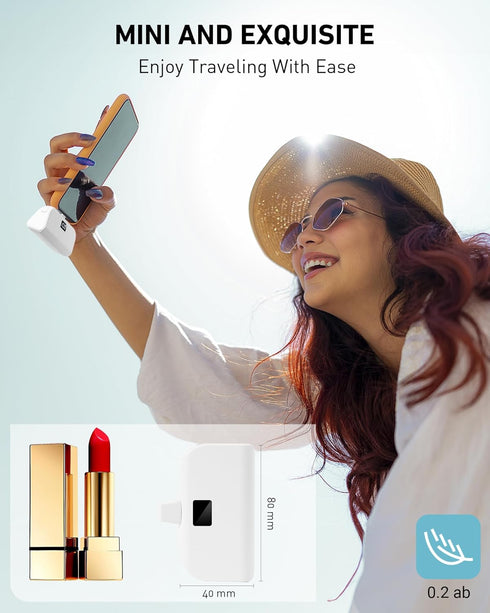 Mini Portable Charger for iPhone with Built in Cable, 4,800mAh Small Power Bank Fast Charging, Compatible with 14/14 Pro Max/13/13 Pro Max/12/12 P...