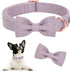 ARING PET Girl Dog Collar-Cotton Lavender Dog Collar with Bow, Adjustable Bowtie Dog Collars Pet Collars Gifts with Metal Buckle...
