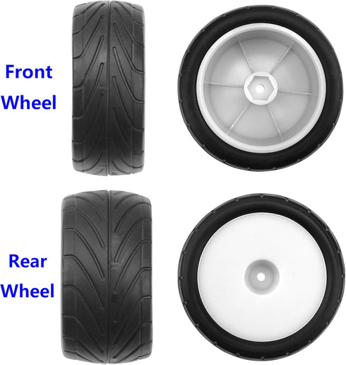 4Pack ShareGoo RC 85mm/3.34" Rubber Tires Front Rear Tyres 12mm Hex Wheel Compatible with Redcat HPI HSP Kyosho 1/10 RC Off-Road Car Buggy (White)...