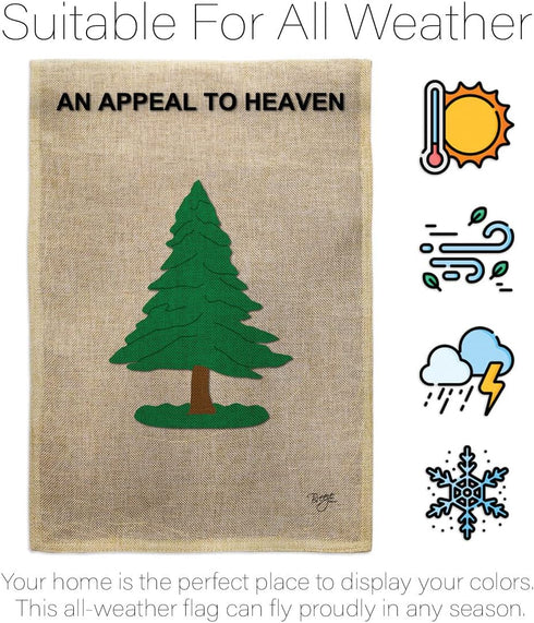 Breeze Decor Pine Tree Garden Americana US Historic July Memorial Veteran Independence United State American House Decoration Banner Small Yard Gi...
