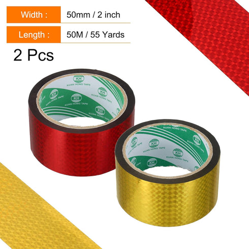 uxcell Washi Prism Tape Set 2 Inch x 55 Yards Holographic Metalized Reflective Tape for Holiday Packaging and Decoration, DIY and Art craft (2 Rol...